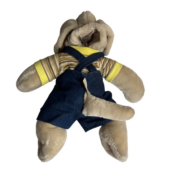 Vtg Ganzbros Wrinkles the Dog Large Plush 18" Hand Puppet Overalls - Picture 2 of 13